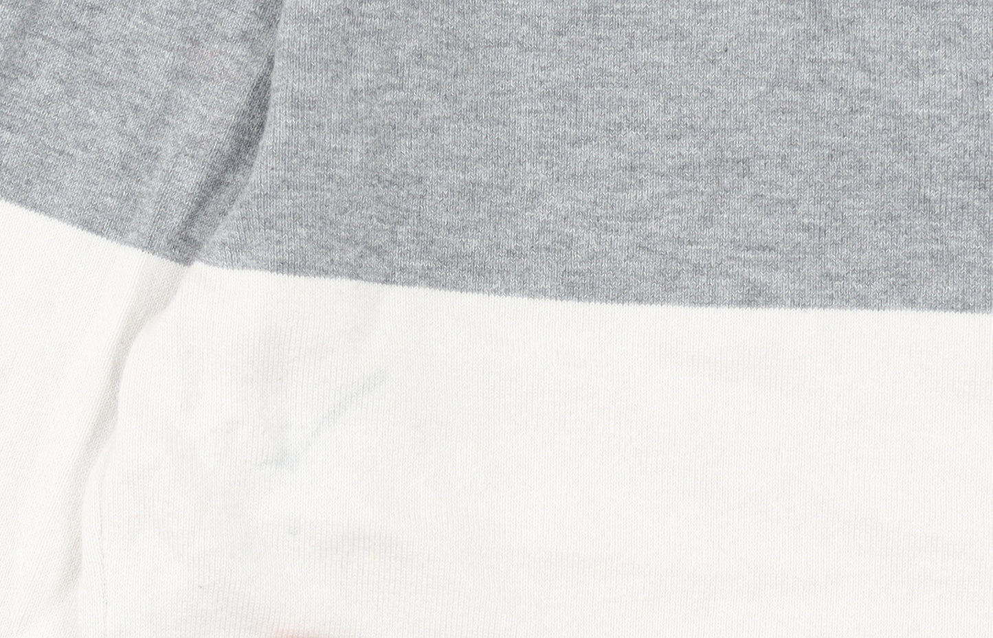 Tommy Hilfiger Men’s Grey Striped V-Neck Cotton Jumper Size S