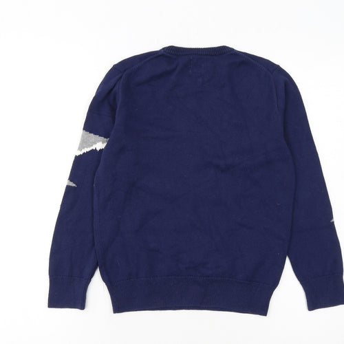 GAP Kids Boys Navy Blue Shark Graphic Cotton Pullover Jumper 8-9 Years
