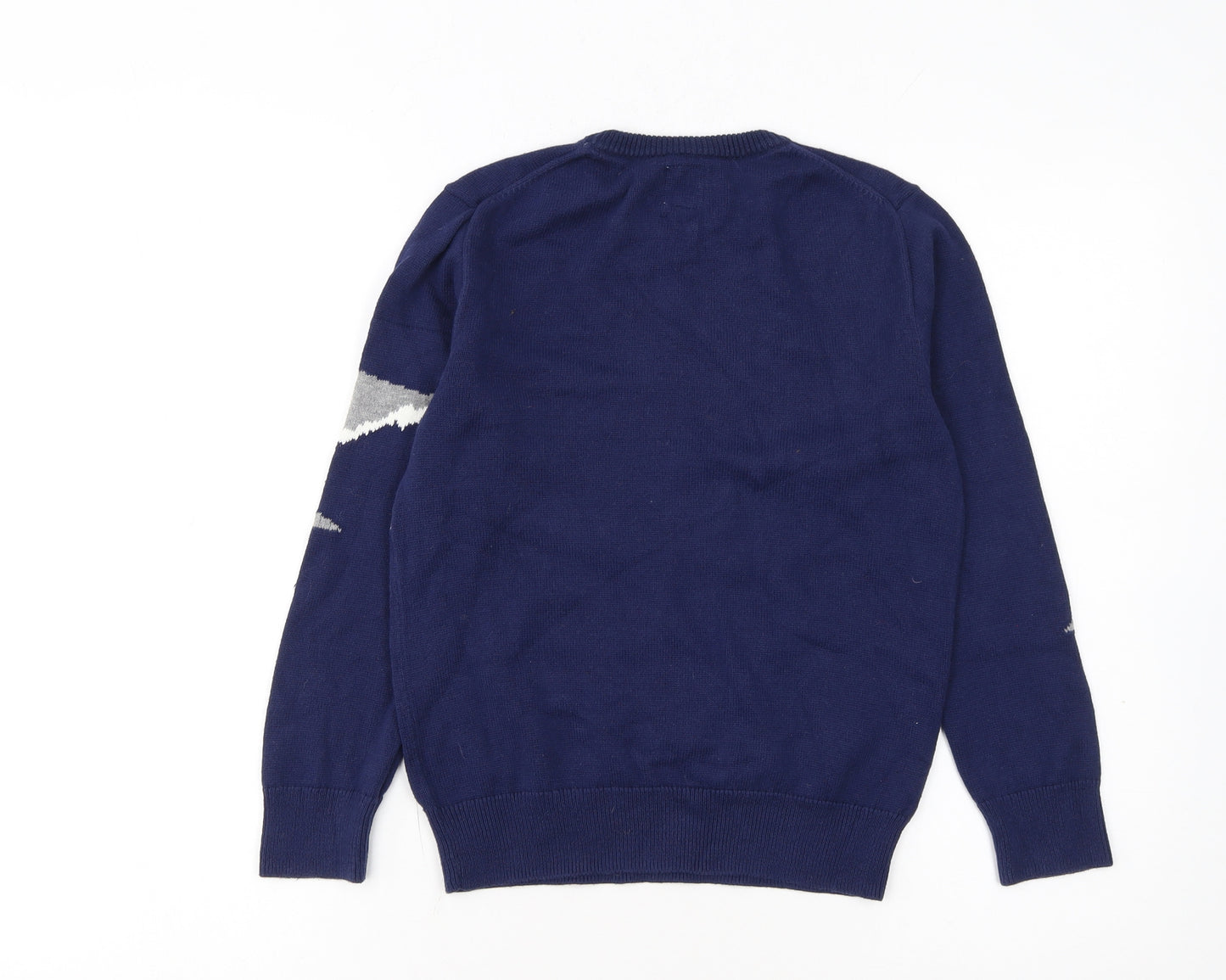 GAP Kids Boys Navy Blue Shark Graphic Cotton Pullover Jumper 8-9 Years