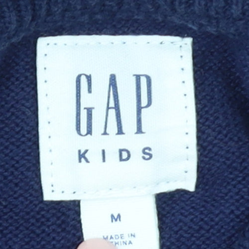 GAP Kids Boys Navy Blue Shark Graphic Cotton Pullover Jumper 8-9 Years