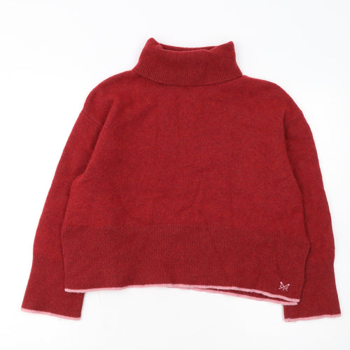 Crew Clothing Company Women’s Red Roll Neck Wool Blend Jumper Size 14
