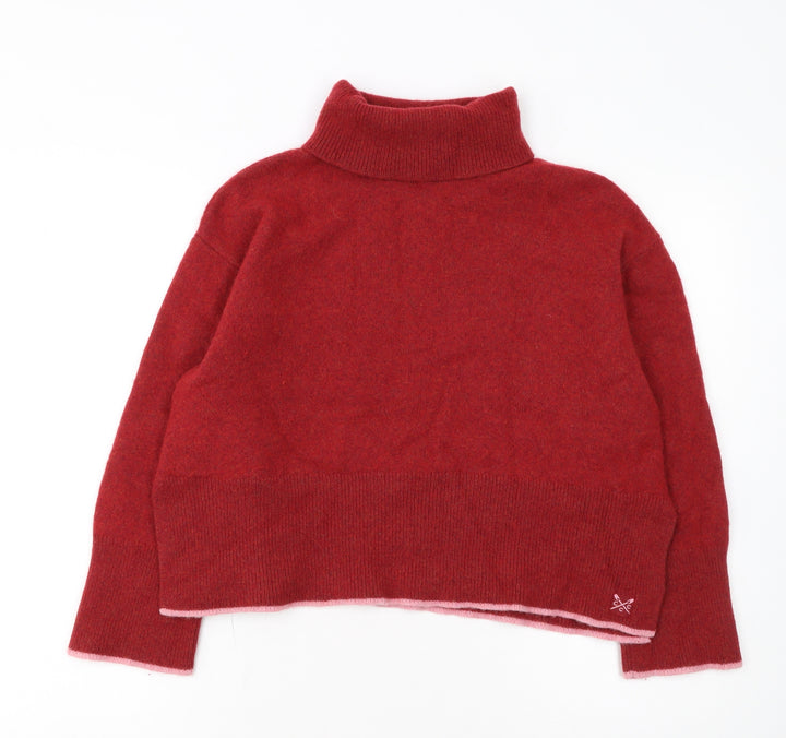 Crew Clothing Company Women’s Red Roll Neck Wool Blend Jumper Size 14