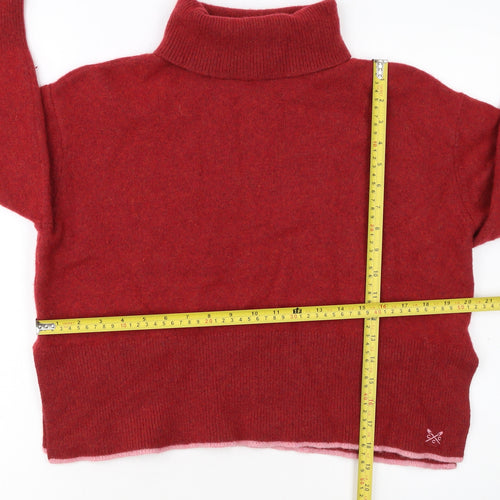 Crew Clothing Company Women’s Red Roll Neck Wool Blend Jumper Size 14