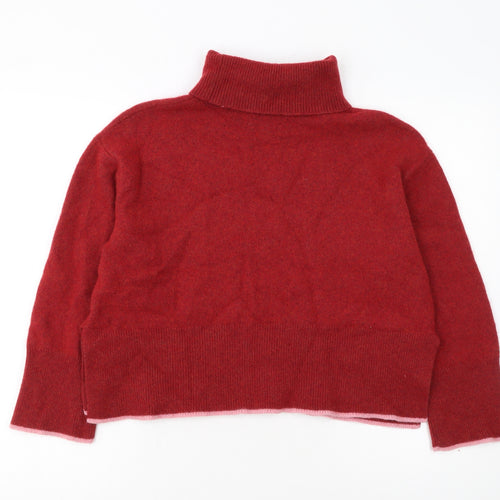 Crew Clothing Company Women’s Red Roll Neck Wool Blend Jumper Size 14