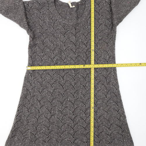 White Stuff Women's Grey Wool Blend Jumper Dress Size 16
