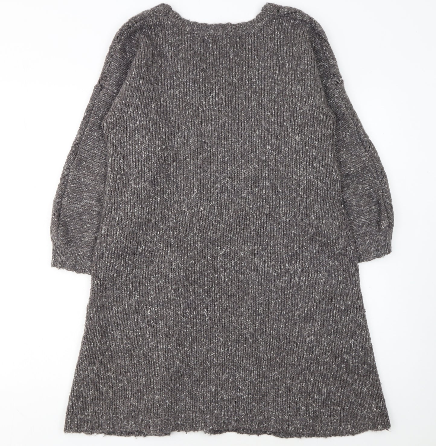White Stuff Women's Grey Wool Blend Jumper Dress Size 16