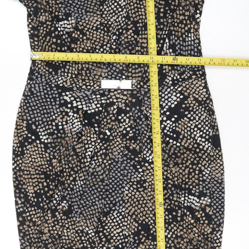 Wallis Women's Multicoloured Size 14 Sheath Dress with Buckle Detail