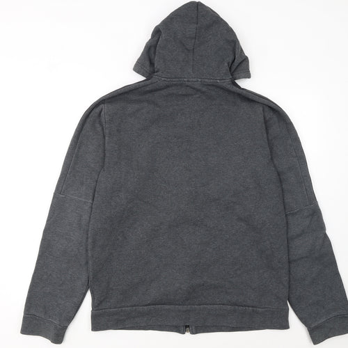 Adidas Men's Grey Full Zip Hoodie Size L Sportswear Fleece