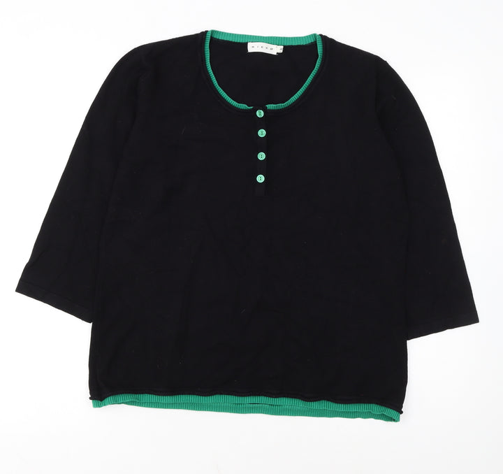 Micha Women's Black Henley Knit Jumper XL