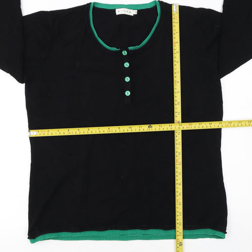Micha Women's Black Henley Knit Jumper XL