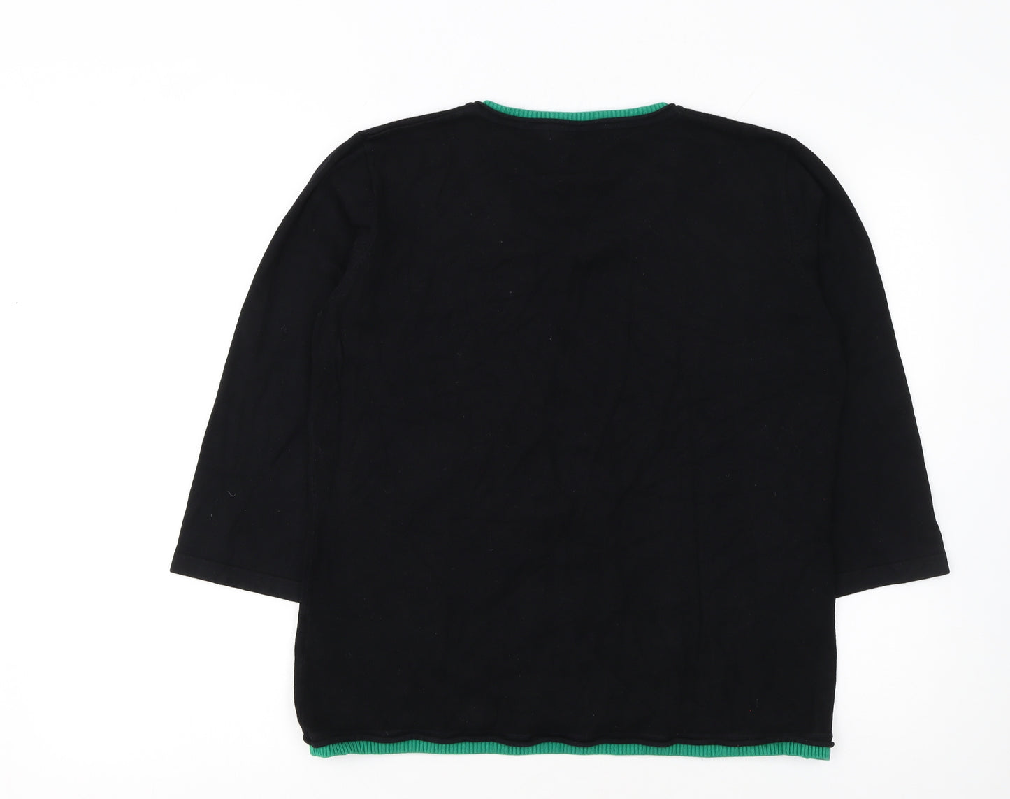 Micha Women's Black Henley Knit Jumper XL