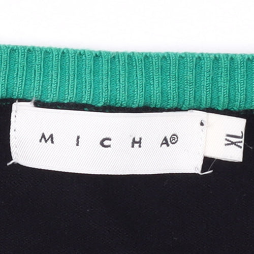 Micha Women's Black Henley Knit Jumper XL