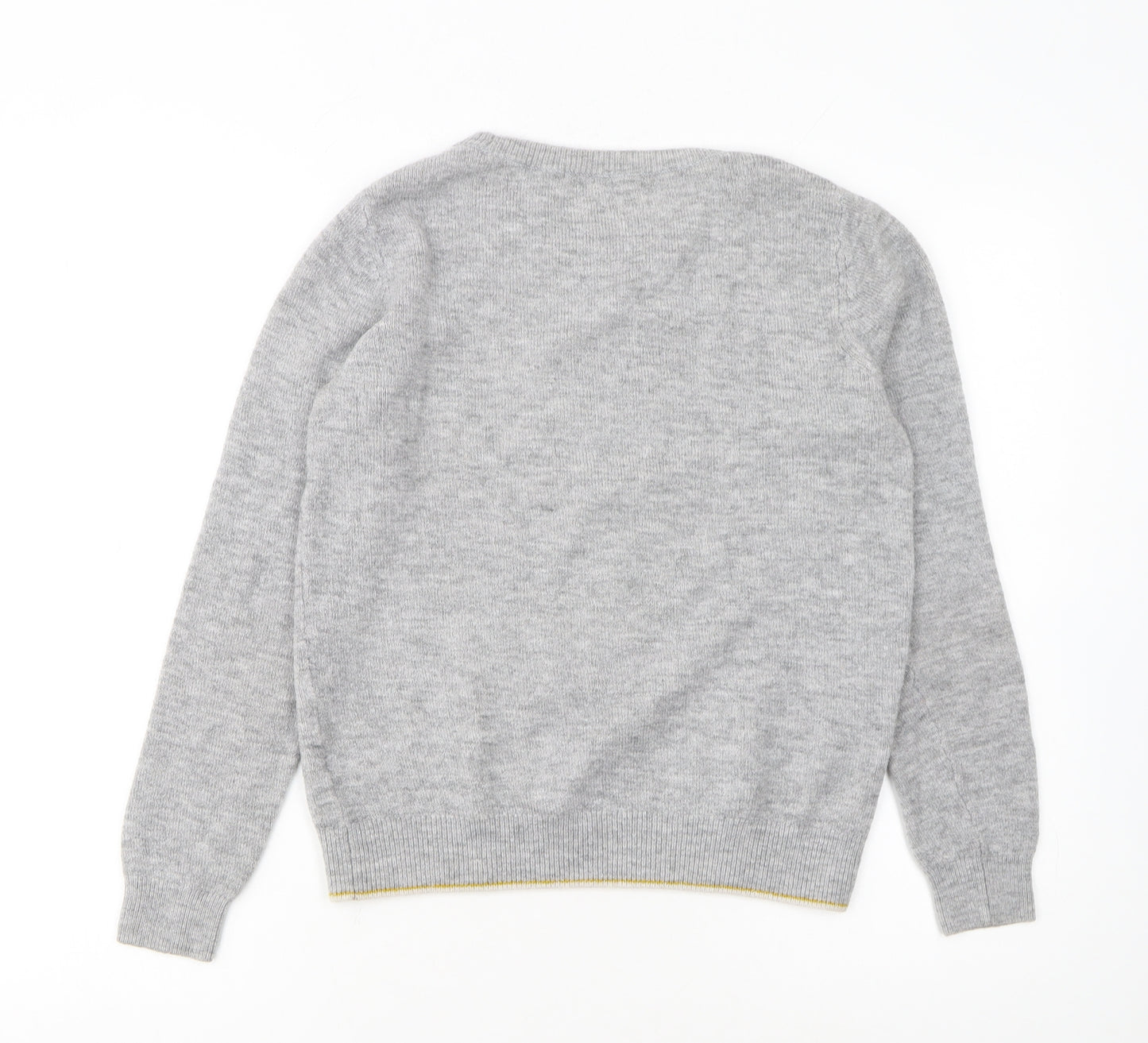 Tu Women Grey Dog Print Jumper Size 12 Acrylic Knit Pullover