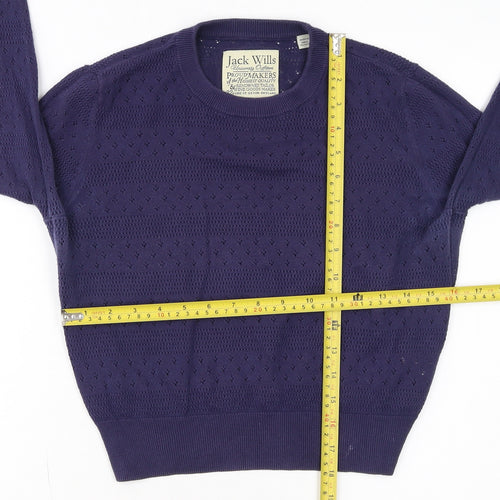 Jack Wills Women's Purple Knit Crew Neck Jumper Size 10