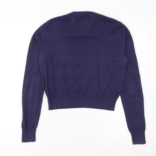 Jack Wills Women's Purple Knit Crew Neck Jumper Size 10