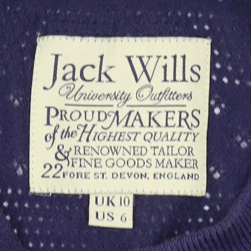 Jack Wills Women's Purple Knit Crew Neck Jumper Size 10