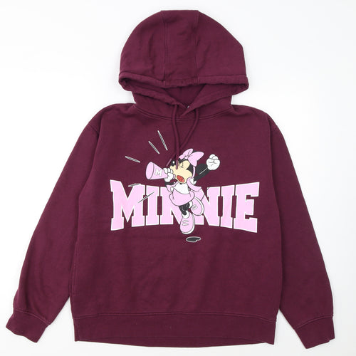 Disney Women’s Burgundy Minnie Mouse Pullover Hoodie Size 10/12