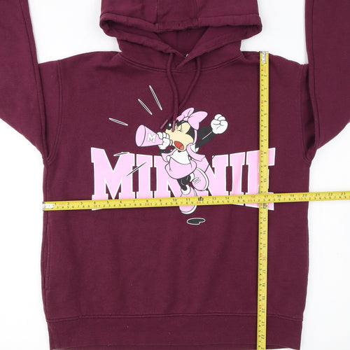 Disney Women’s Burgundy Minnie Mouse Pullover Hoodie Size 10/12