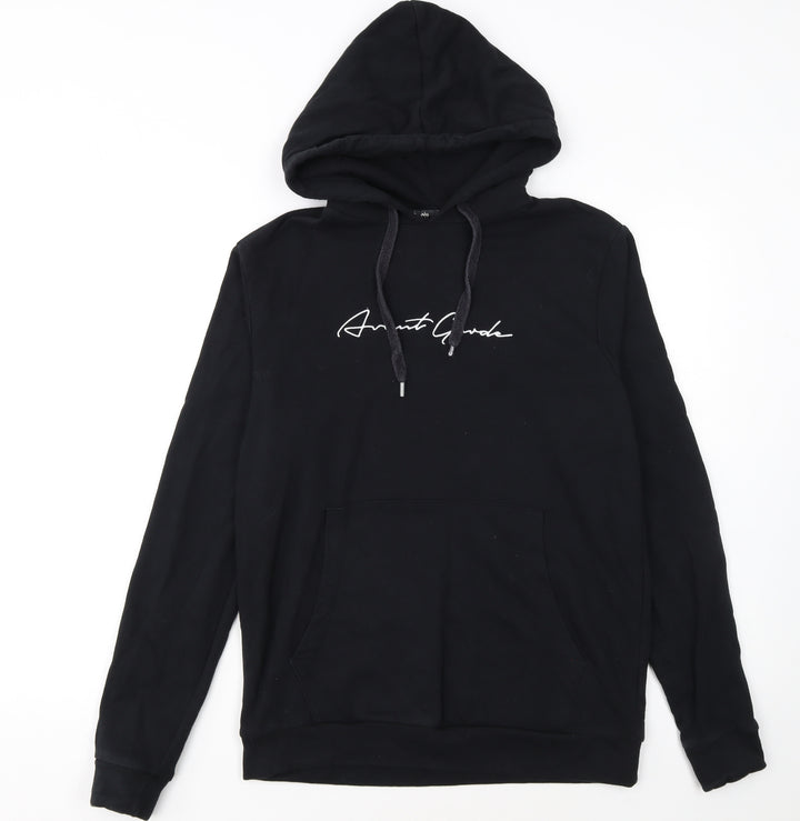 Avant Garde Paris Men's Black Pullover Hoodie M Logo Graphic Sweatshirt