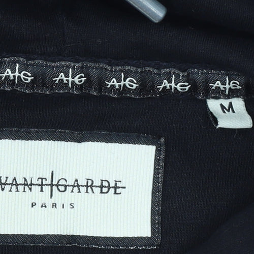 Avant Garde Paris Men's Black Pullover Hoodie M Logo Graphic Sweatshirt