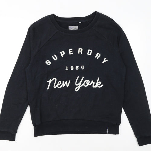 Superdry Women's Black Medium Pullover Sweatshirt New York Logo