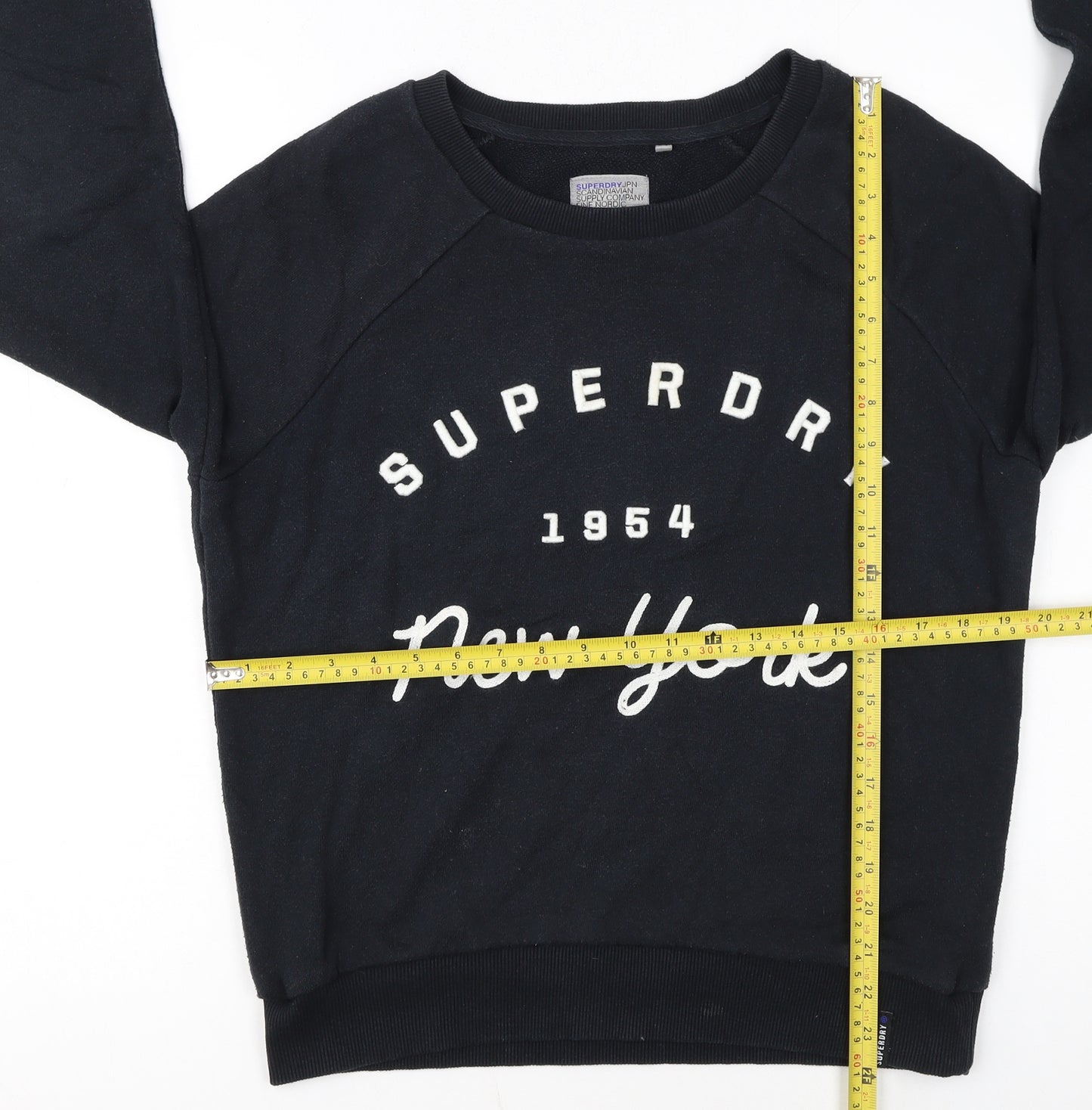 Superdry Women's Black Medium Pullover Sweatshirt New York Logo