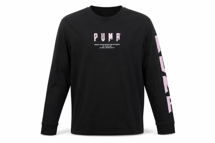Puma Men's Black Long Sleeve Crew Neck Cotton T-Shirt M