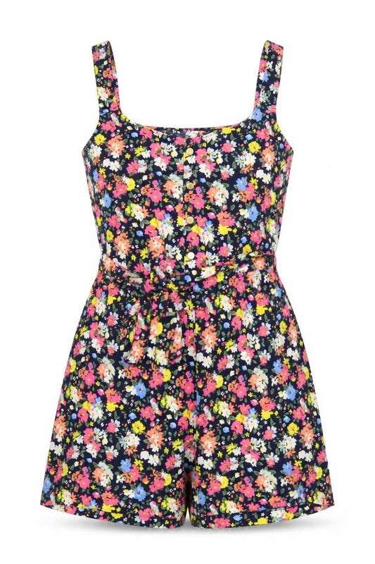 Dunnes Stores Women's Navy Floral Playsuit Small Polyester Blend