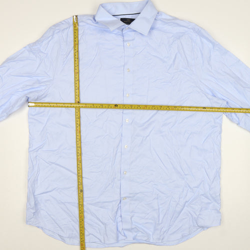 Marks and Spencer Men’s Blue Regular Fit 18” Cotton Dress Shirt