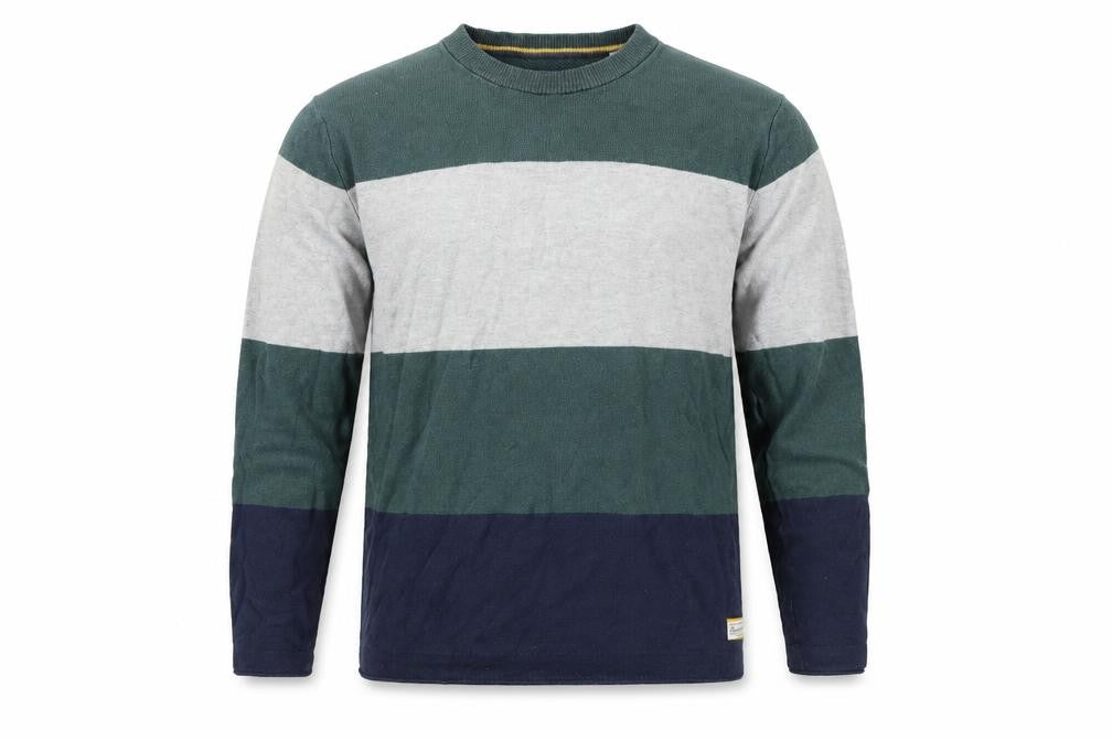 Front view of Jack & Jones men’s multicoloured cotton striped crew neck jumper l