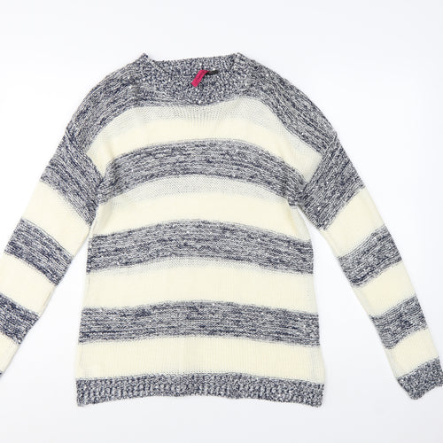 Elegant Collection Women’s Multicoloured Stripe Knit Jumper Size S