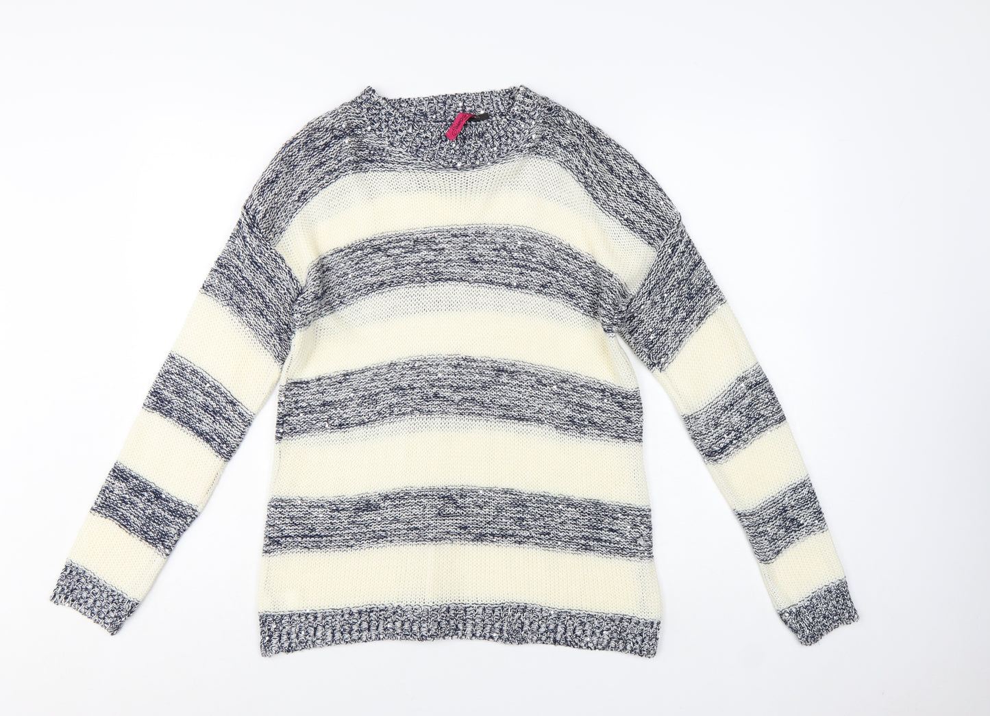 Elegant Collection Women’s Multicoloured Stripe Knit Jumper Size S