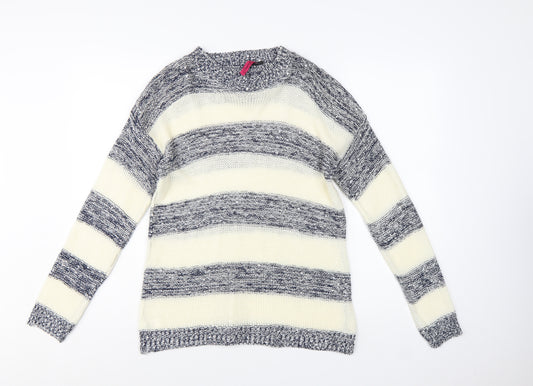 Elegant Collection Women’s Multicoloured Stripe Knit Jumper Size S