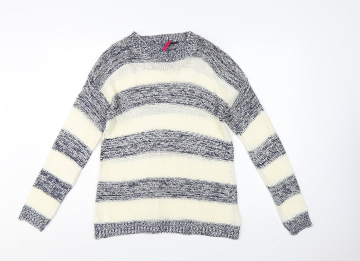 Elegant Collection Women’s Multicoloured Stripe Knit Jumper Size S