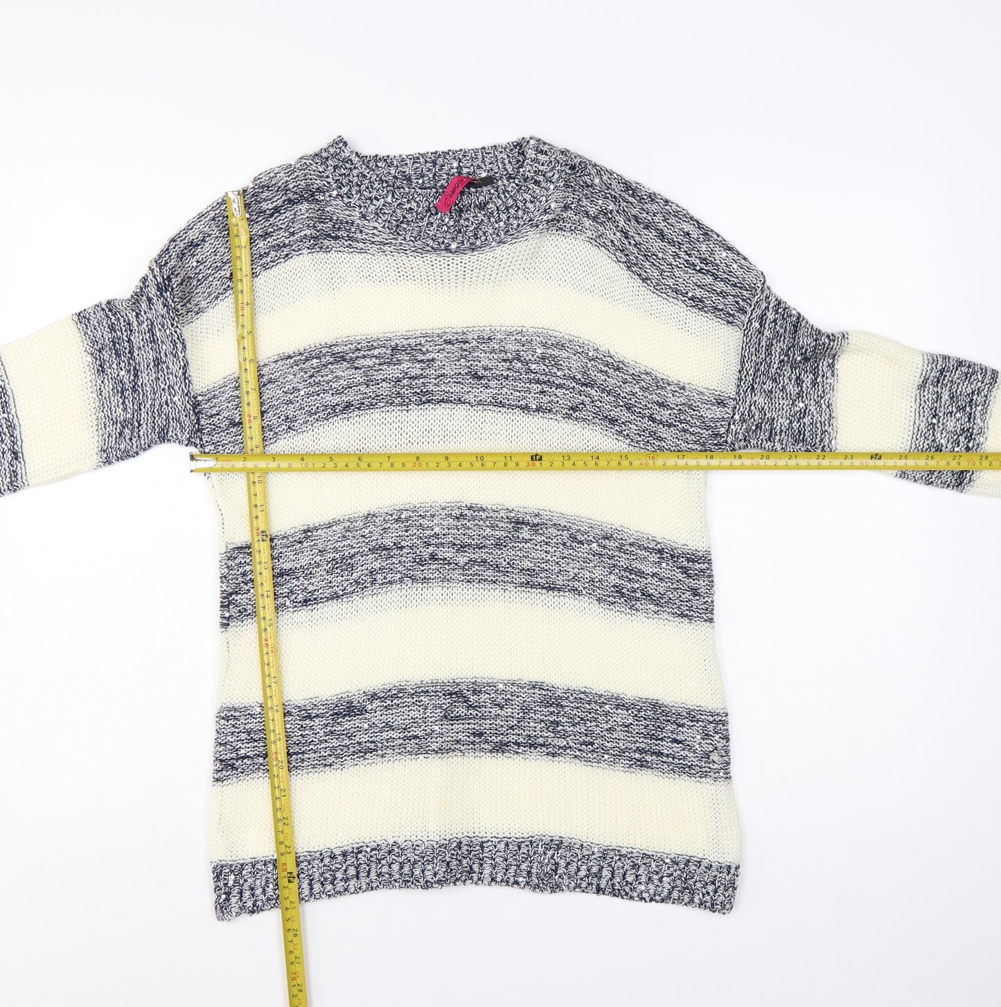 Elegant Collection Women’s Multicoloured Stripe Knit Jumper Size S