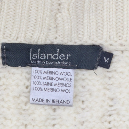 Islander Women's Ivory Merino Wool Roll Neck Cape Jumper Size M