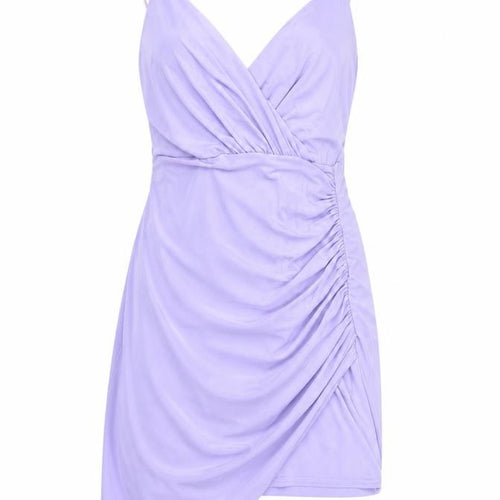 Missguided Womens Purple Size 8 Wrap Ruched Mini Dress
