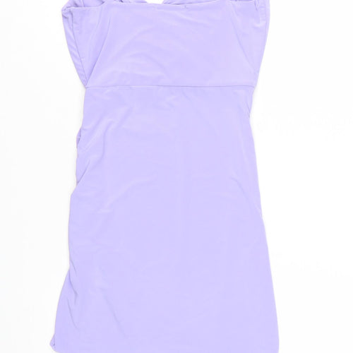 Missguided Womens Purple Size 8 Wrap Ruched Mini Dress
