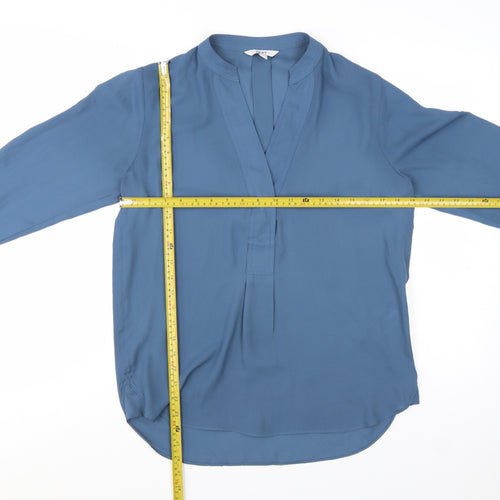 Next Women's Blue Long Sleeve V-Neck Blouse Size 8