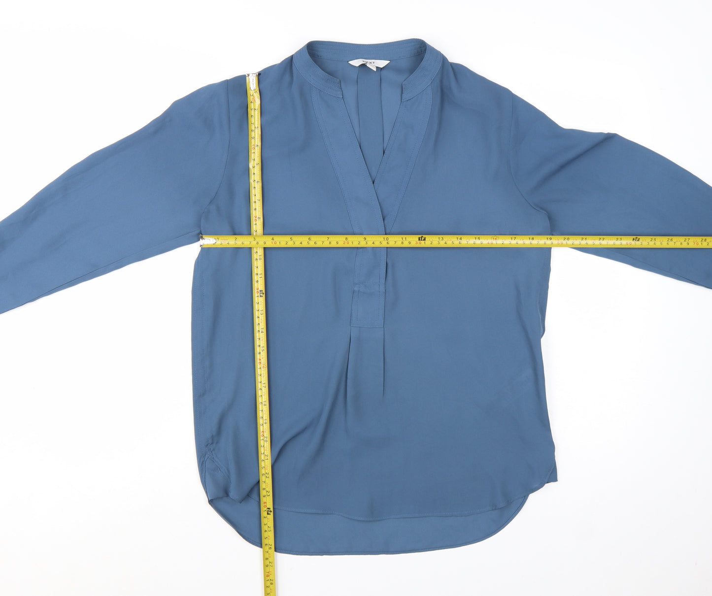 Next Women's Blue Long Sleeve V-Neck Blouse Size 8