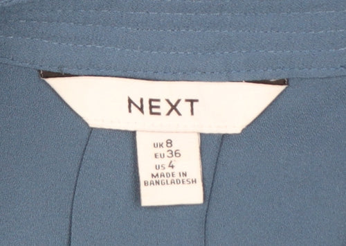 Next Women's Blue Long Sleeve V-Neck Blouse Size 8