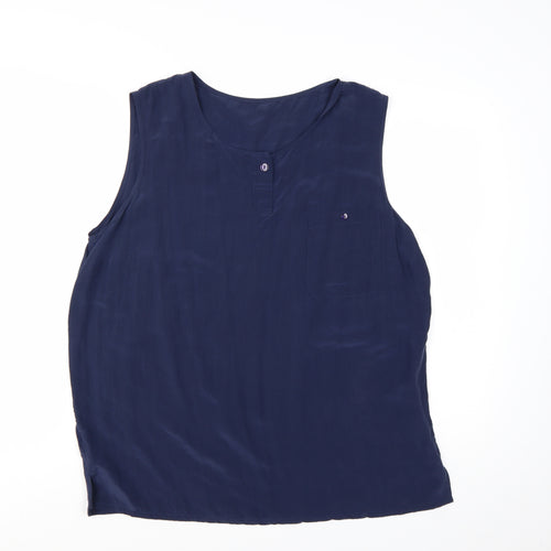 Marks and Spencer Women’s Blue Silk Sleeveless Blouse Size 18