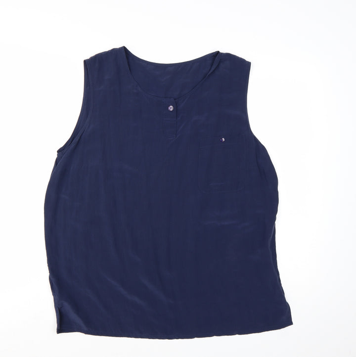 Marks and Spencer Women’s Blue Silk Sleeveless Blouse Size 18