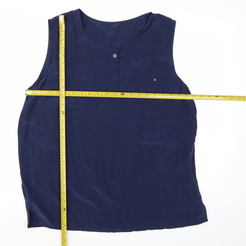 Marks and Spencer Women’s Blue Silk Sleeveless Blouse Size 18