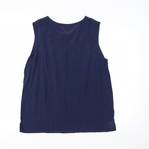 Marks and Spencer Women’s Blue Silk Sleeveless Blouse Size 18