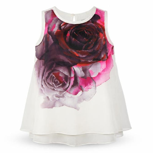 Coast Womens Multicoloured Floral Chiffon Tunic Top UK 6 Sleeveless