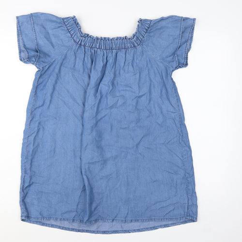 Peacocks Maternity Blue Lyocell Tunic Blouse Size 12