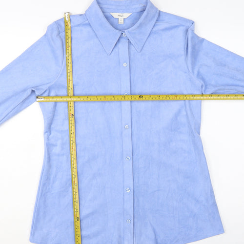 Marks and Spencer Women’s Blue Long Sleeve Button-Up Shirt Size 14