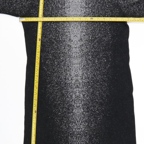 Cynthia Rowley Women’s Black Knit Shift Dress Size L Long Sleeve