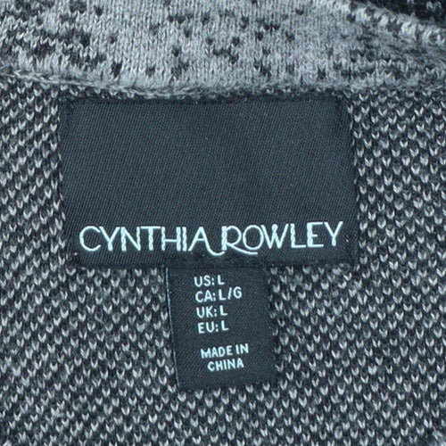 Cynthia Rowley Women’s Black Knit Shift Dress Size L Long Sleeve